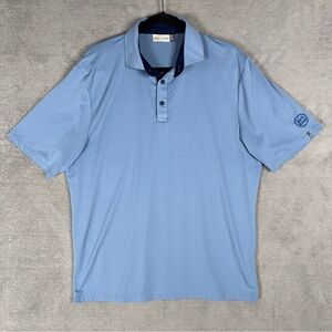 KJUS Savin Structure Golf Polo Shirt Men's 54/XL Neptune Blue Loch Lloyd‎ Course